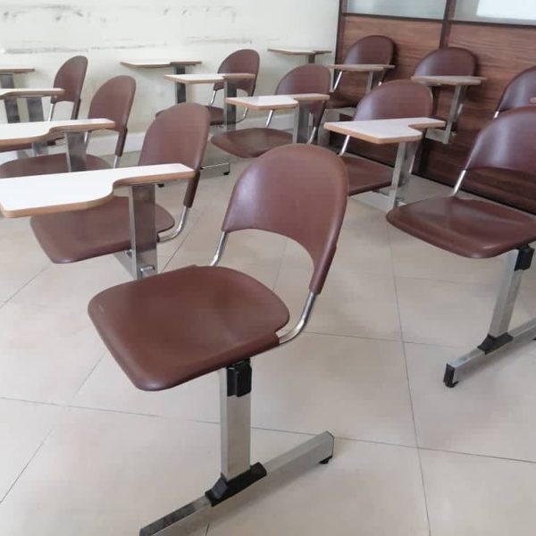 نیمکت اموزشی چهارنفره، کفی و پشتی متال و بدون جاکتابی و پایه ابکاری